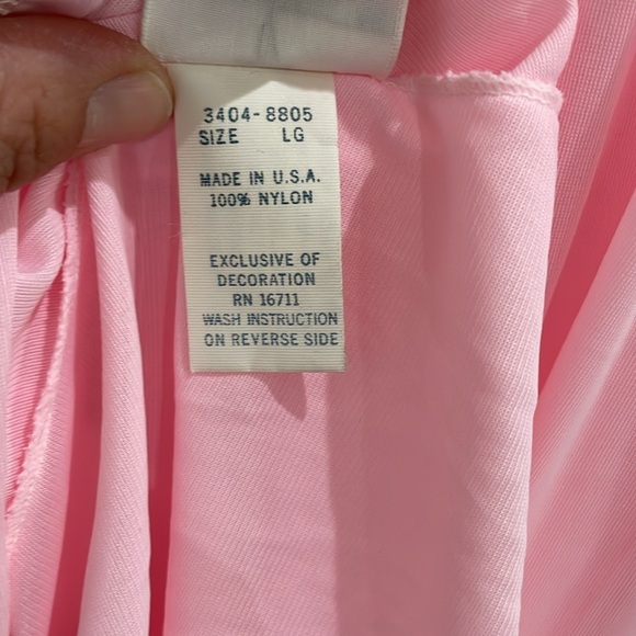 Vintage Montgomery Ward Pink Lace Slip Nightgown Dress Size Large Made In USA - Picture 8 of 13